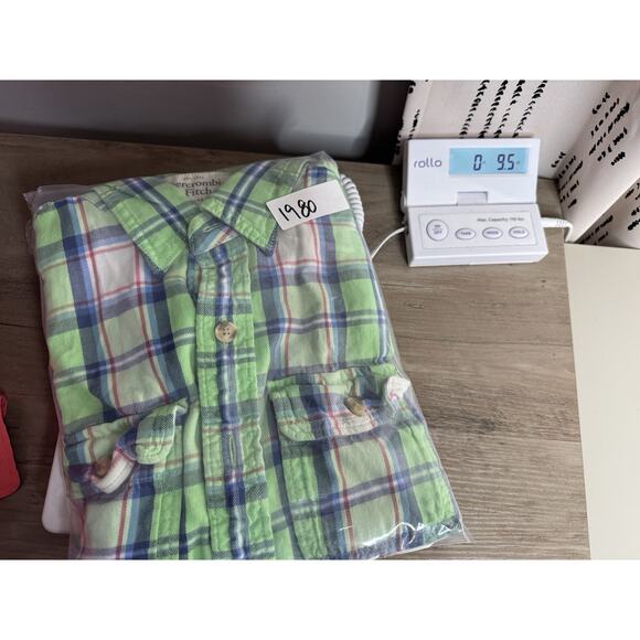 Abercrombie & Fitch Mens Muscle Fit Plaid Button Up Shirt Small Y2K Beachy - Picture 11 of 11